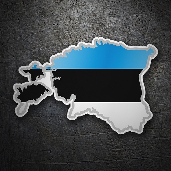 Autocollants: Carte drapeau Estonie
