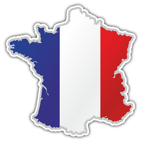 Autocollants: Carte drapeau France