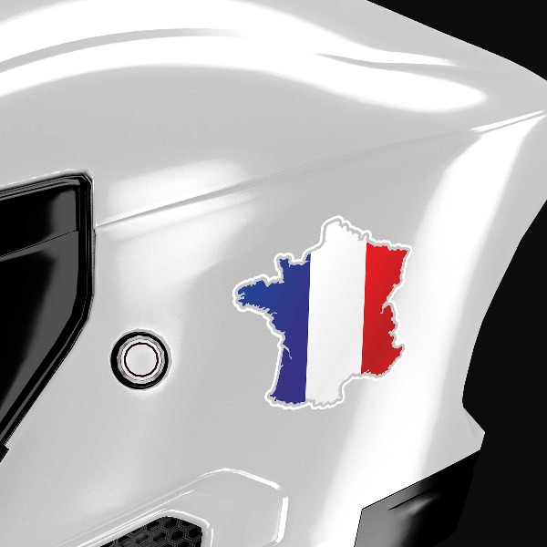Autocollants: Carte drapeau France