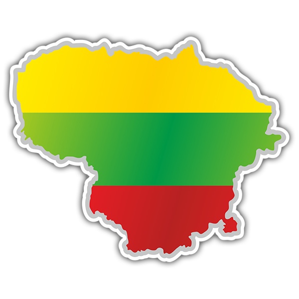 Autocollants: Carte drapeau Lituanie
