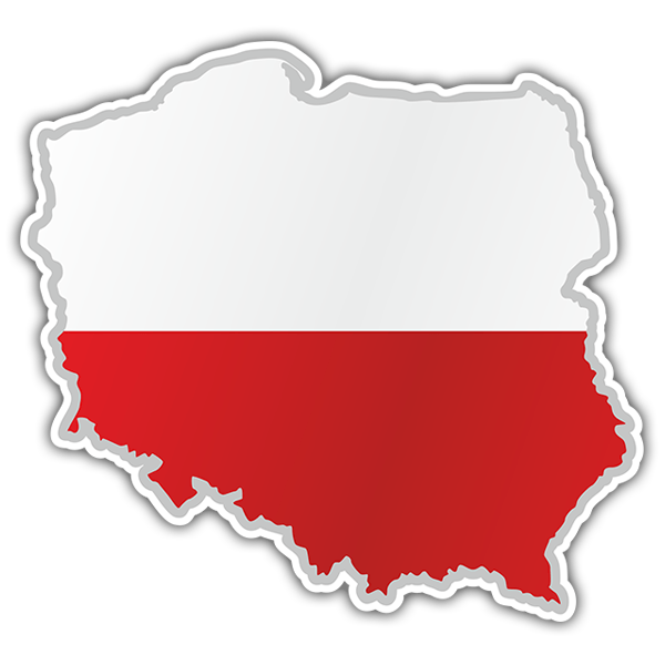 Autocollants: Carte drapeau Pologne