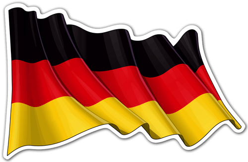Autocollants: Drapeau allemand en agitant