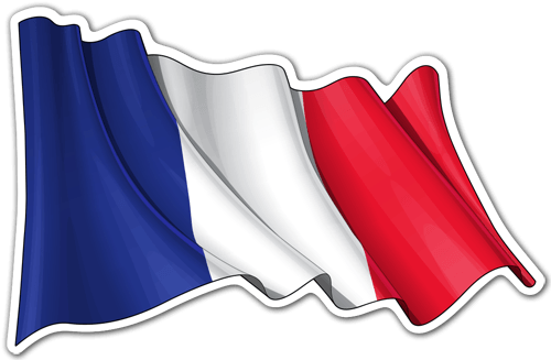 Autocollants: Drapeau de la France agitant