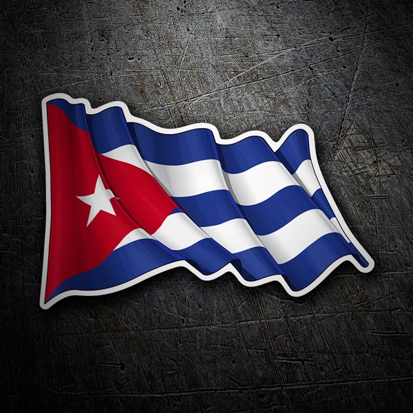 Autocollants: Le drapeau de Cuba flotte