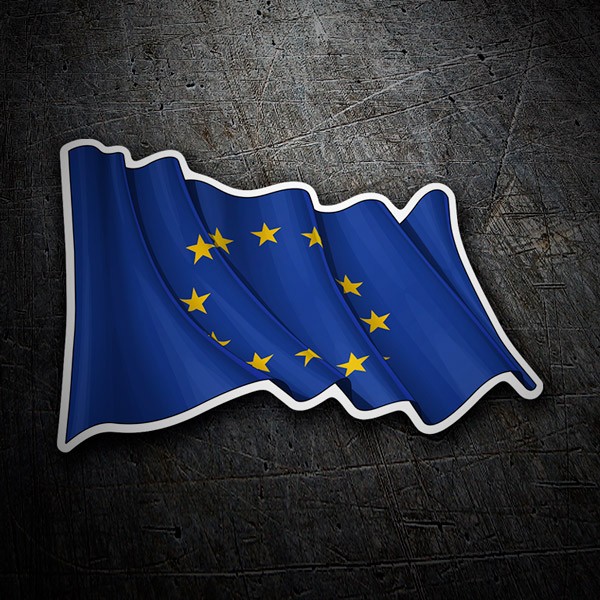 Autocollants: Le drapeau de l'Union européenne flotte