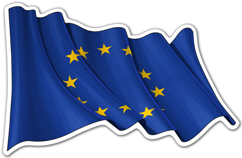 Autocollants: Le drapeau de l'Union européenne flotte