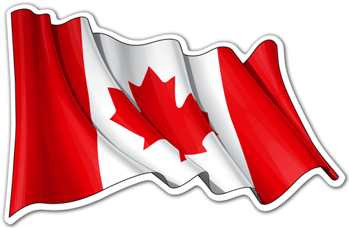 Autocollants: Drapeau du Canada agitant