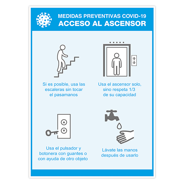 Autocollants: Protection covid19 accès ascenseur