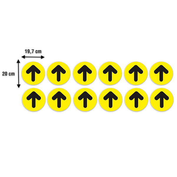 Autocollants: Kit 12X Flèches  Soil Noires et Jaunes