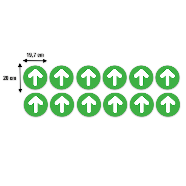 Autocollants: Kit 12X Flèches Soil Vertes et Blanches