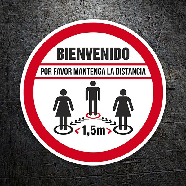 Autocollants: Protection covid19 bienvenue en Espagnol