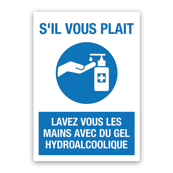 Autocollants: Protection covid19 Utilisez le distributeur