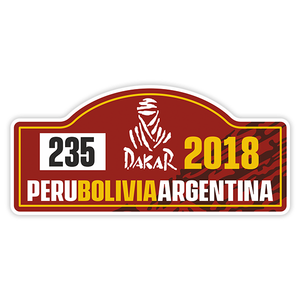 Autocollants: Dakar 2018 - numéro personnalisé