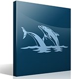 Stickers muraux: Couple de dauphins sautent dans la mer 3