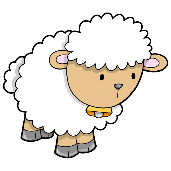 Stickers pour enfants: Mouton avec cloche de vache