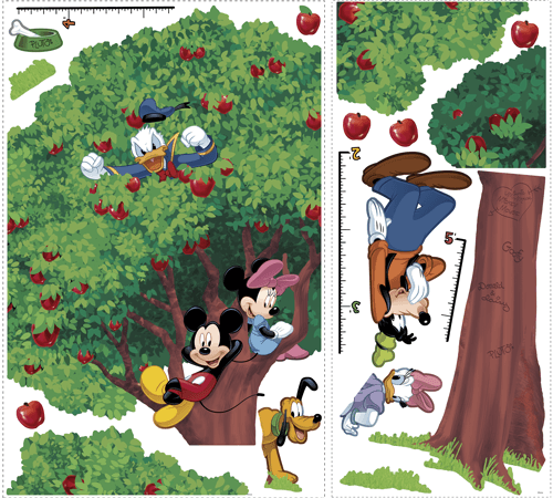 Stickers pour enfants: Sticker Toise Arbre Géant Mickey et ses amis