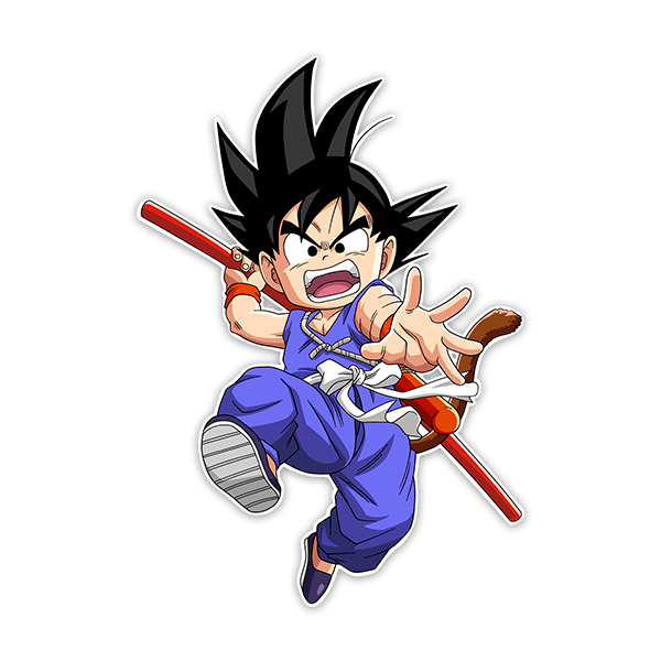 Stickers pour enfants: Dragon Ball Son Goku et son Bâton Magique