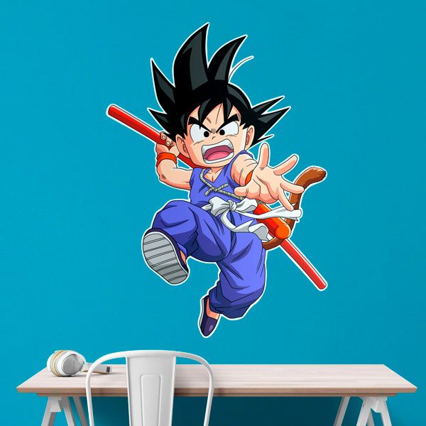 Stickers pour enfants: Dragon Ball Son Goku et son Bâton Magique