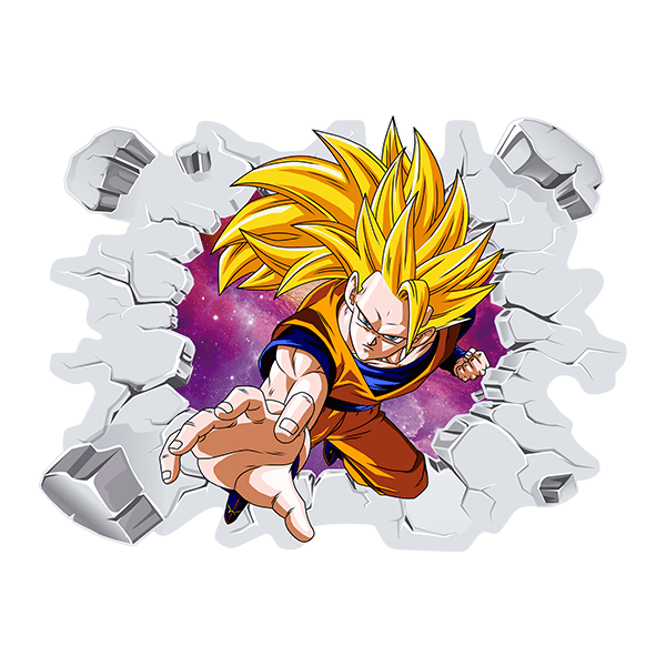 Stickers pour enfants: Dragon Ball Son Goku Saiyan 3