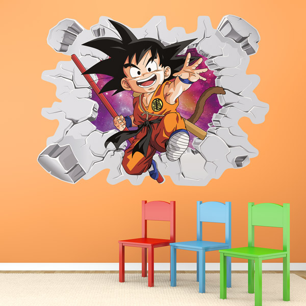 Sticker Mural Trou Dragon Ball Son Goku Enfant