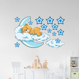 Stickers pour enfants: Ours dans les nuages et la lune bleue 4