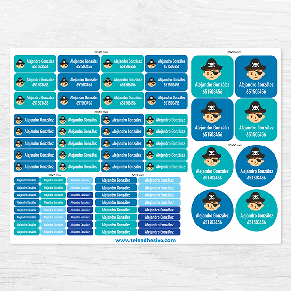 Autocollants: Kit Étiquettes Capitaine Pirate