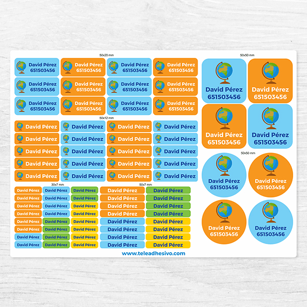 Autocollants: Kit Étiquettes Globe terrestre