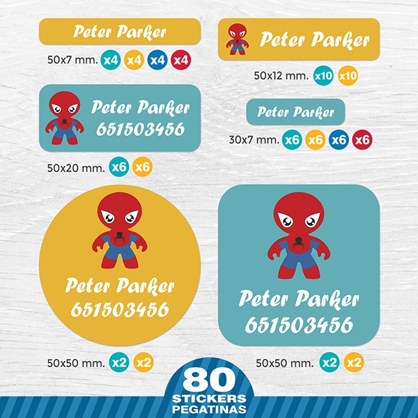 Autocollants: Kit Étiquettes Spiderman