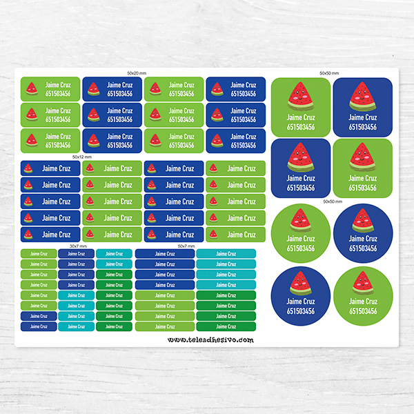 Autocollants: Kit  Étiquettes pastèque