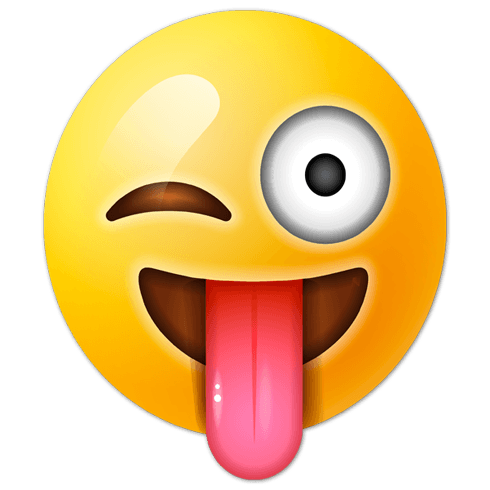 Stickers muraux: Visage clin d oeil et de la langue emoji