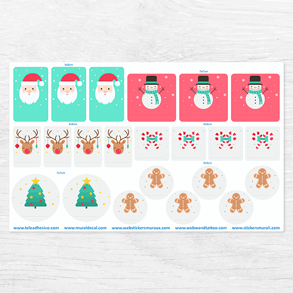 Autocollants: Etiquettes de kit Icônes de Noël
