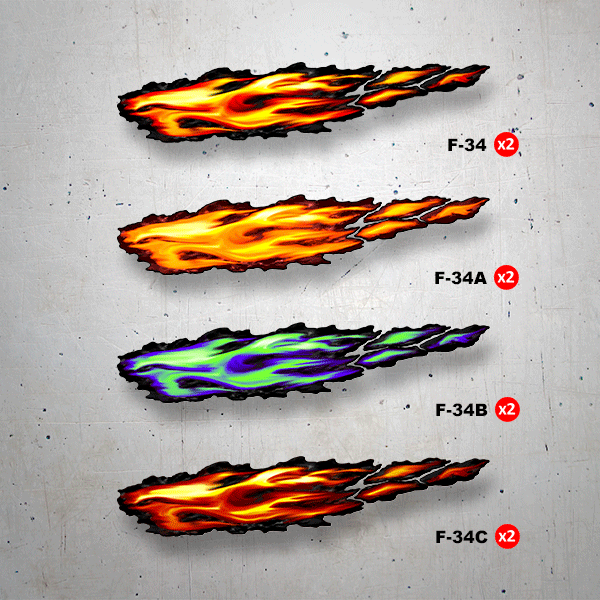 Autocollants: Feu flammes couleur