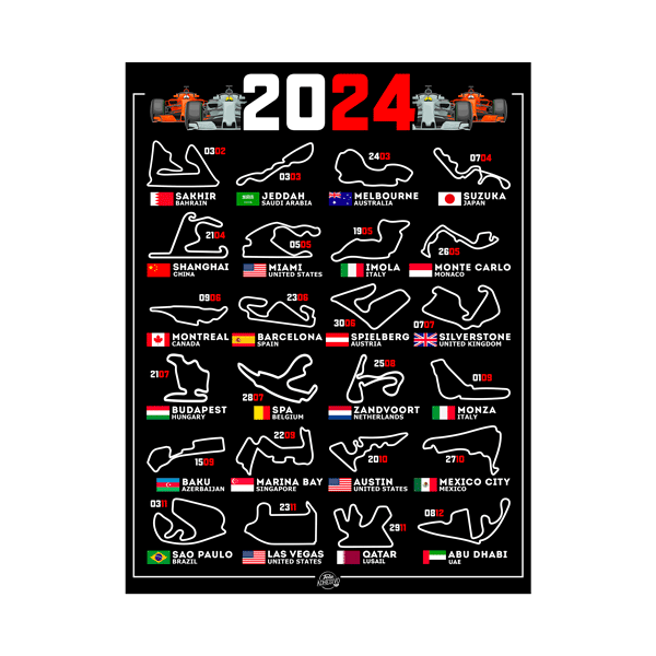 Stickers muraux: F1 2024 Circuits IV