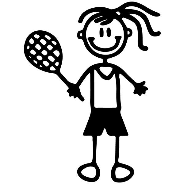 Autocollants: Petite fille jouant au tennis