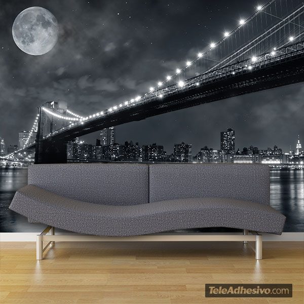 Poster xxl: Pont de Brooklyn nocturne