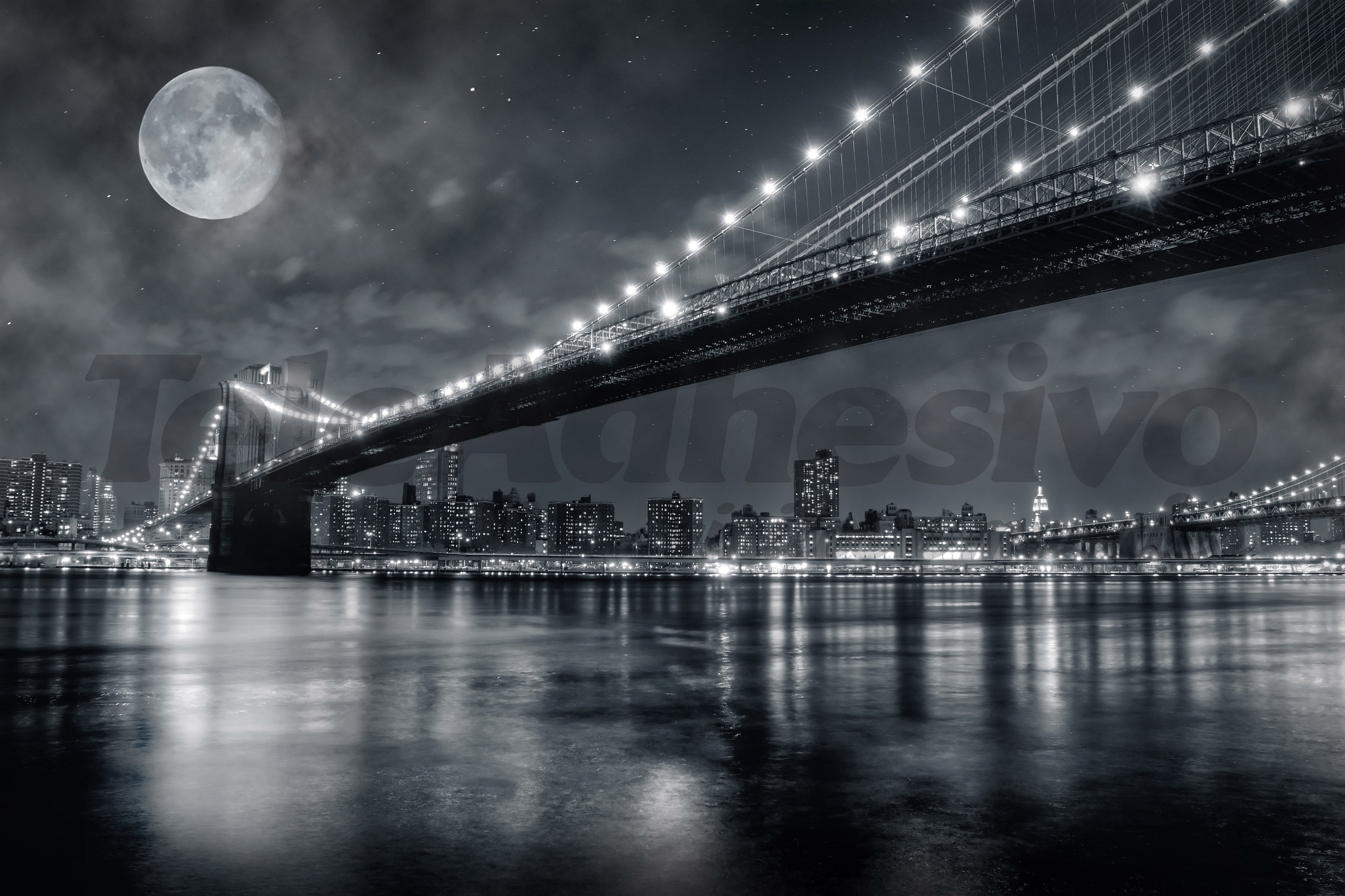 Poster xxl: Pont de Brooklyn nocturne