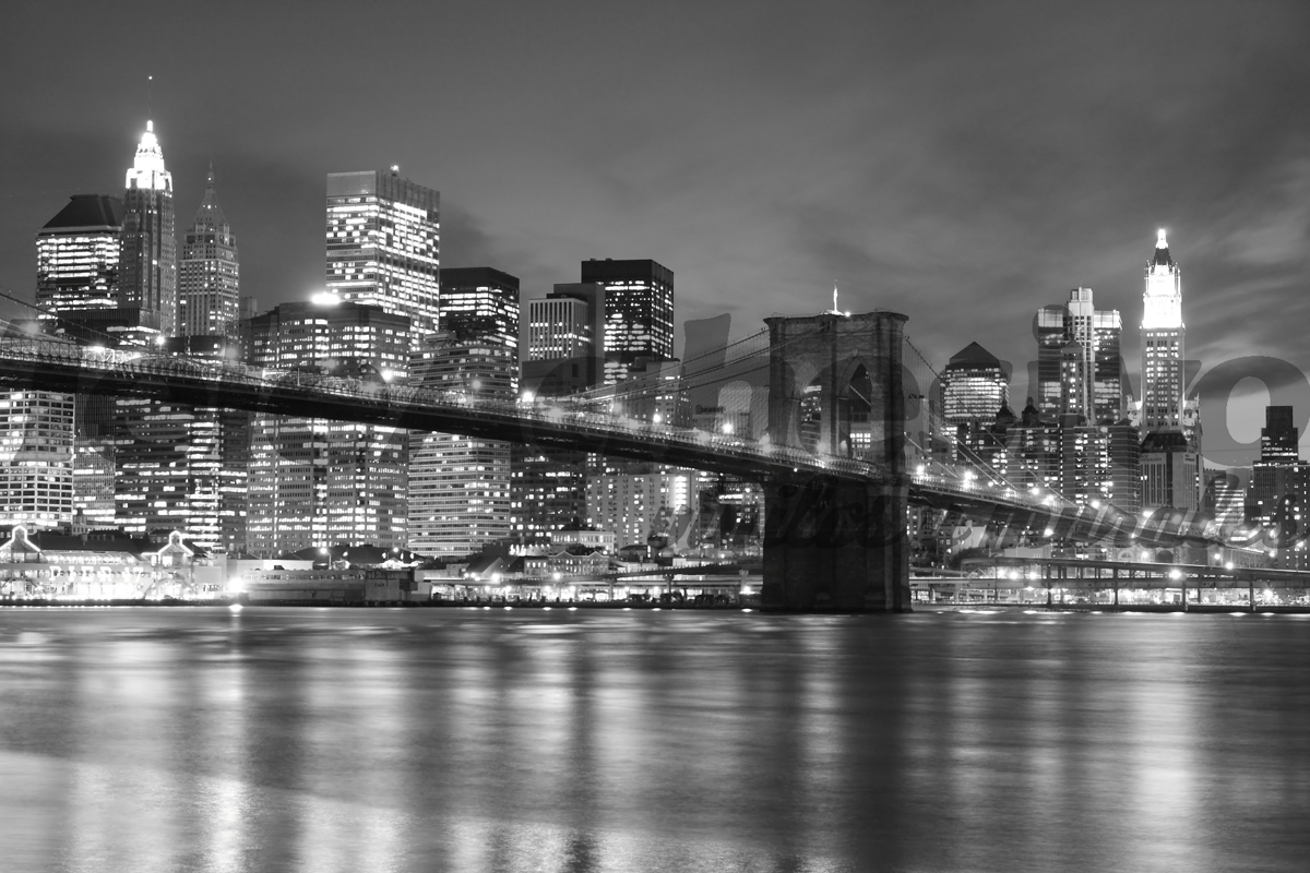 Poster xxl: Pont de Brooklyn en noir et blanc