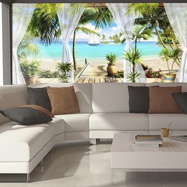 Papier peint vinyle: Paradis en bord de mer