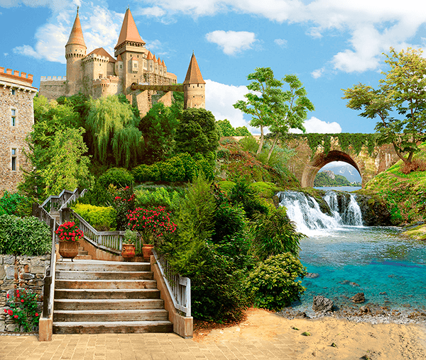 Poster xxl: Château au bord de la rivière