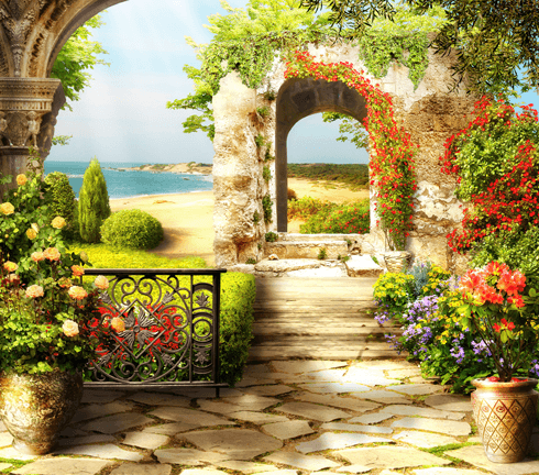 Poster xxl: Le jardin en bord de mer