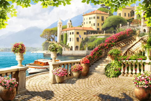 Poster xxl: Terrasse sur la mer