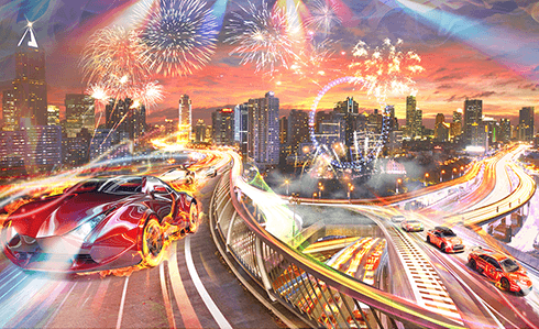 Poster xxl: Ville de voiture personnalisée