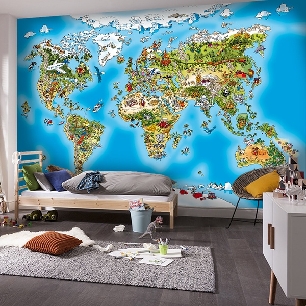 Poster xxl: Carte du monde illustrée pour enfants 0