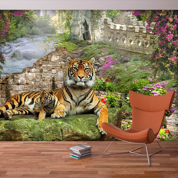 Poster xxl: Tigre avec son Veau 0