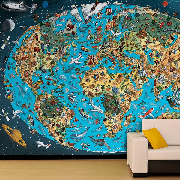 Poster xxl: Carte du monde illustrée 0