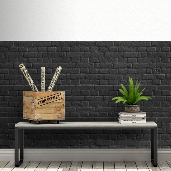 Poster xxl: Texture de briques noires