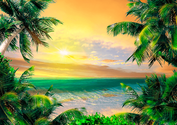 Poster xxl: Coucher de soleil au Trésor des Caraïbes