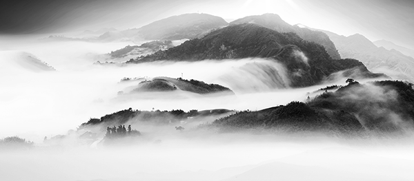 Poster xxl: Brouillard dans les montagnes