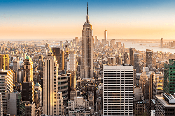 Poster xxl: Downtown Manhattan at sunset