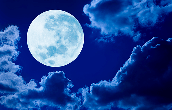 Poster xxl: Pleine lune dans la nuit bleue